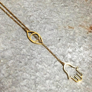 Collar Hamsa en oro.