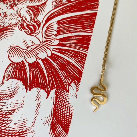 Collar Serpiente en oro.