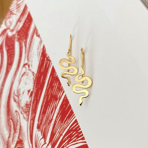 Aretes Serpiente M en oro.