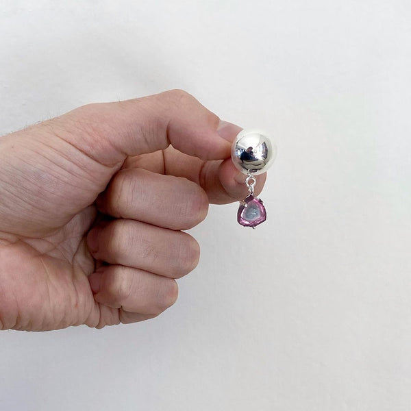 Aretes en Plata y Turmalina.
