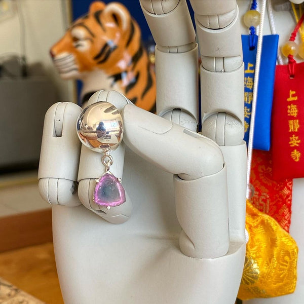 Aretes en Plata y Turmalina.